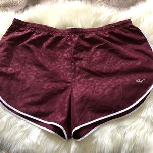Burgundy running shorts